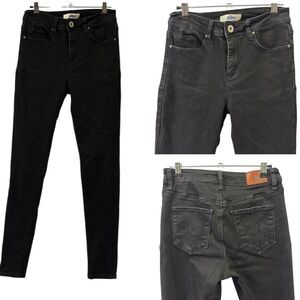 California Vintage Black Stretch Denim Mid Rise Skinny Jeans Juniors 3